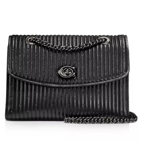 Coach Handbags - Coach black Parker Quilted leather shoulder bag with rivets